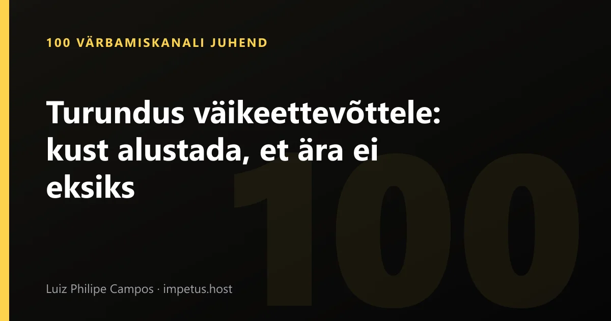 Turundus väikeettevõttele: kust alustada, et ära ei eksiks