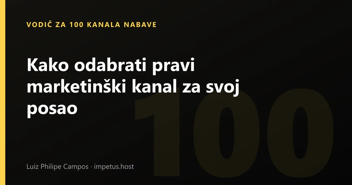 Kako odabrati pravi marketinški kanal za svoj posao