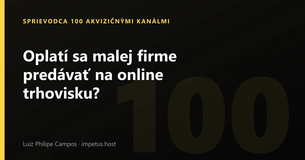 Oplatí sa malej firme predávať na online trhovisku?