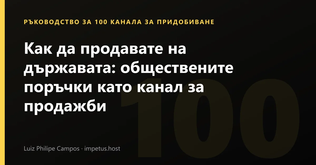Как да продавате на държавата: обществените поръчки като канал за продажби