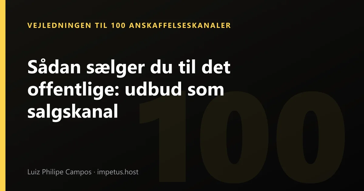 Sådan sælger du til det offentlige: udbud som salgskanal
