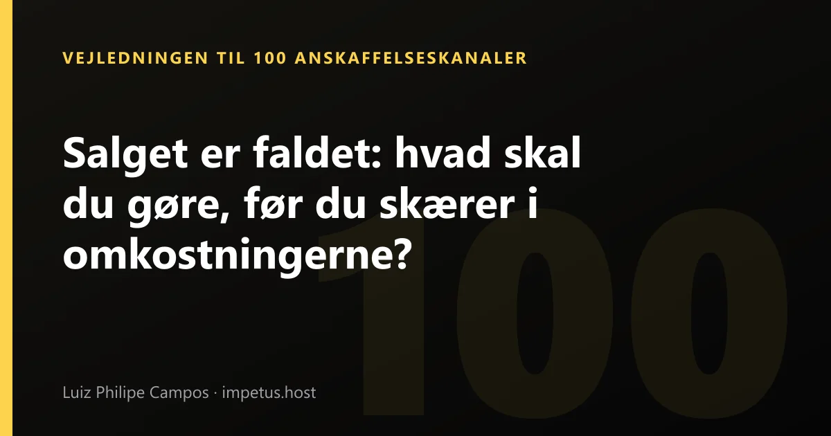 Salget er faldet: hvad skal du gøre, før du skærer i omkostningerne?