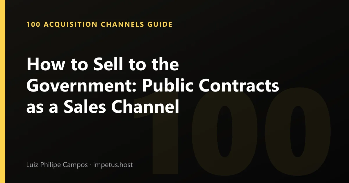 How to Sell to the Government: Public Contracts as a Sales Channel