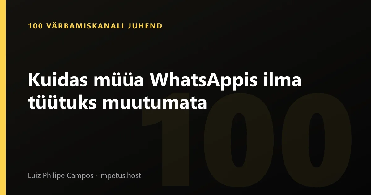 Kuidas müüa WhatsAppis ilma tüütuks muutumata