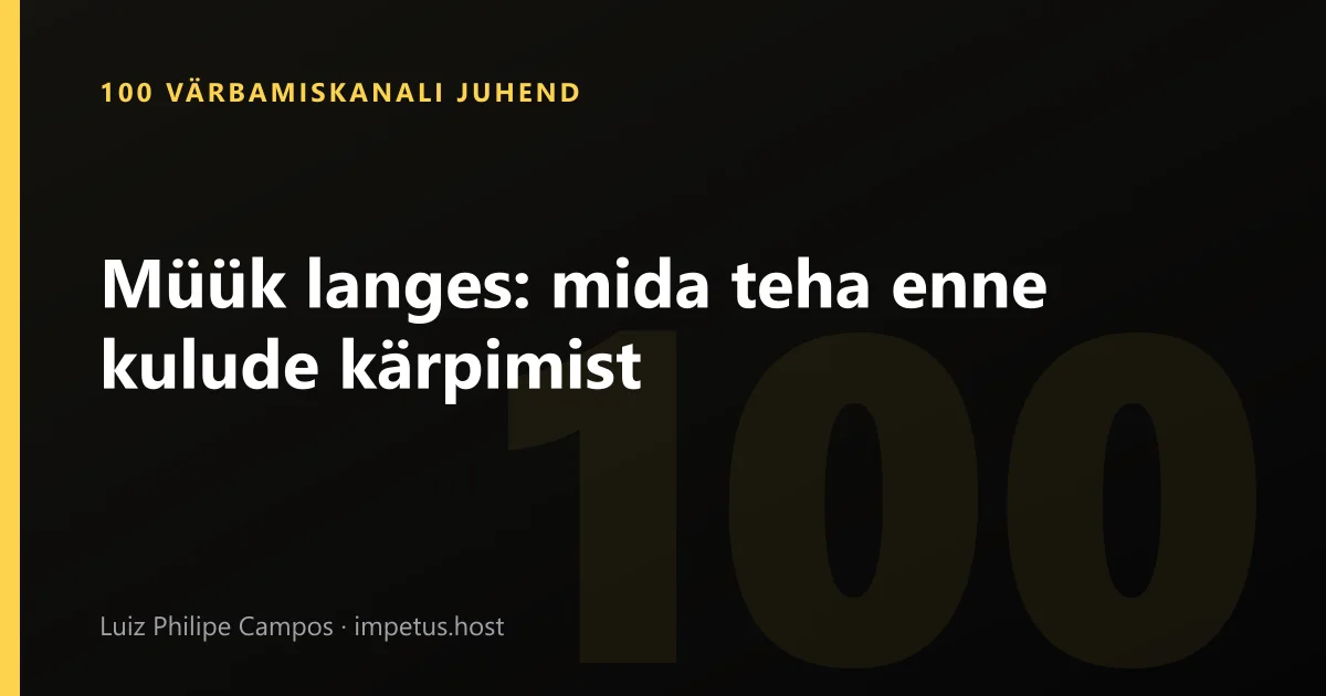 Müük langes: mida teha enne kulude kärpimist