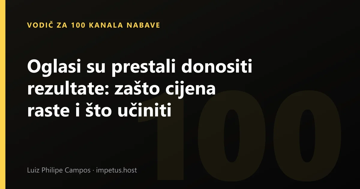 Oglasi su prestali donositi rezultate: zašto cijena raste i što učiniti