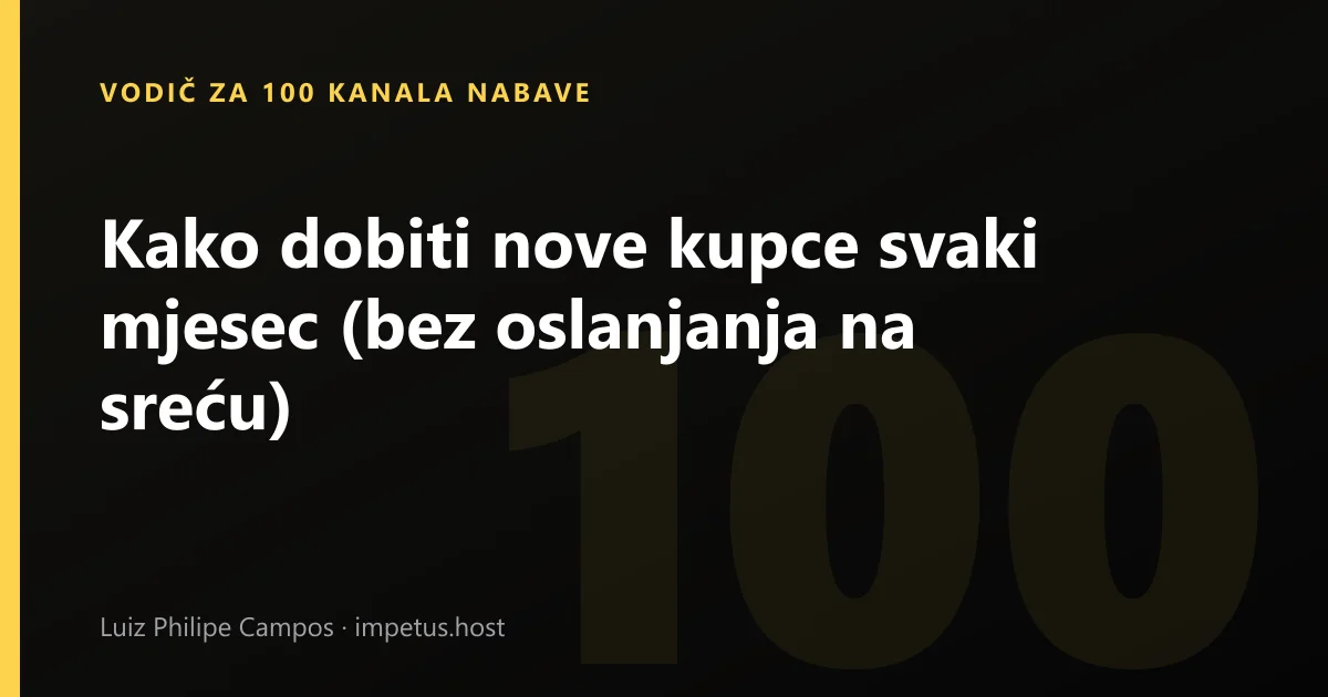 Kako dobiti nove kupce svaki mjesec (bez oslanjanja na sreću)