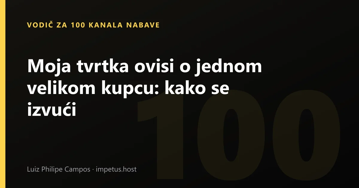 Moja tvrtka ovisi o jednom velikom kupcu: kako se izvući