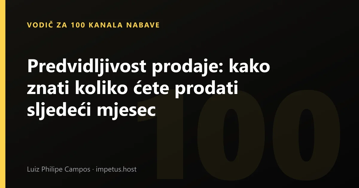 Predvidljivost prodaje: kako znati koliko ćete prodati sljedeći mjesec
