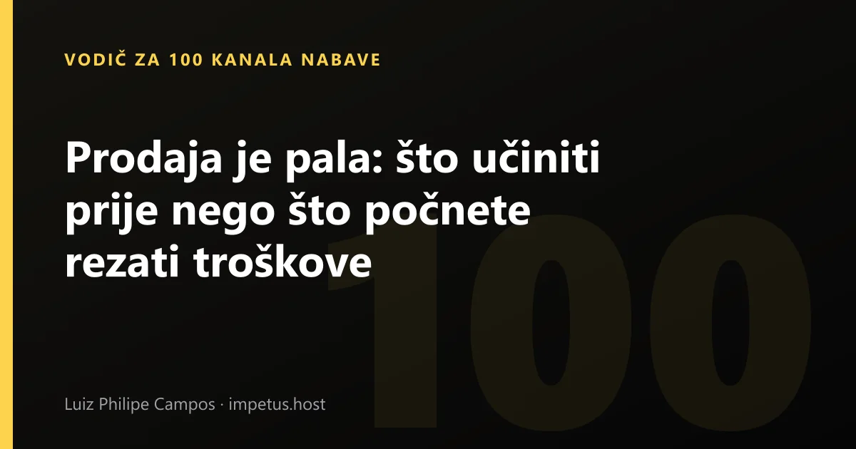 Prodaja je pala: što učiniti prije nego što počnete rezati troškove