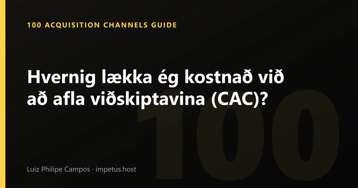 Hvernig lækka ég kostnað við að afla viðskiptavina (CAC)?
