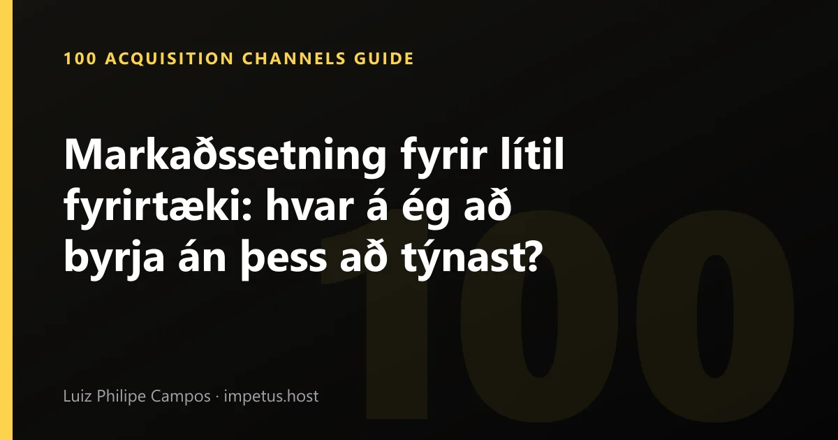 Markaðssetning fyrir lítil fyrirtæki: hvar á ég að byrja án þess að týnast?