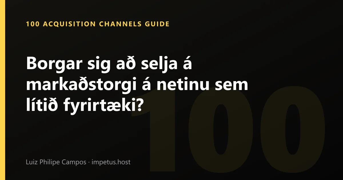 Borgar sig að selja á markaðstorgi á netinu sem lítið fyrirtæki?