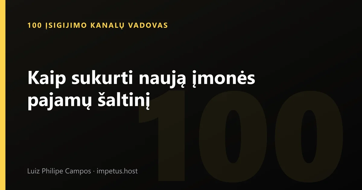 Kaip sukurti naują įmonės pajamų šaltinį