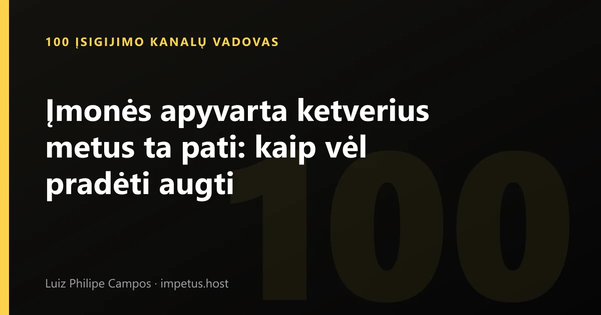 Įmonės apyvarta ketverius metus ta pati: kaip vėl pradėti augti
