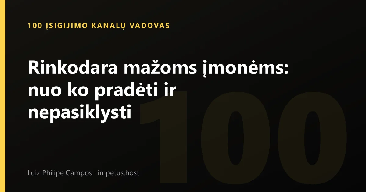 Rinkodara mažoms įmonėms: nuo ko pradėti ir nepasiklysti