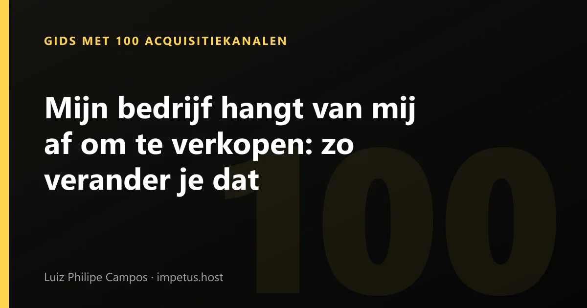 Mijn bedrijf hangt van mij af om te verkopen: zo verander je dat