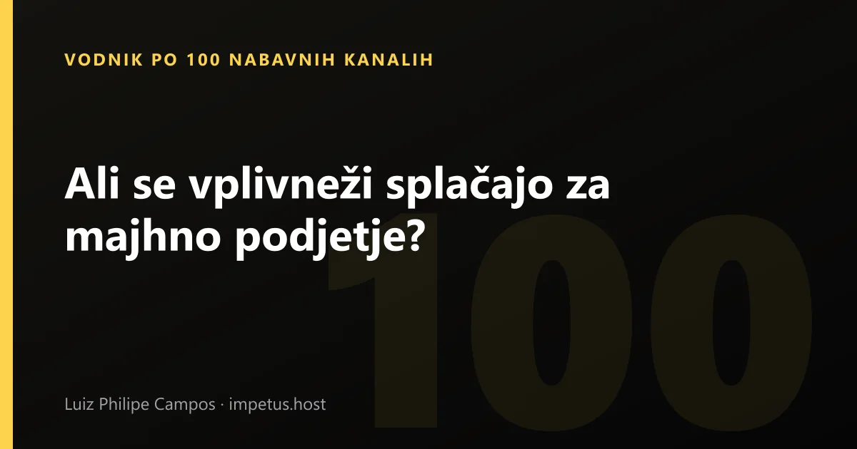 Ali se vplivneži splačajo za majhno podjetje?