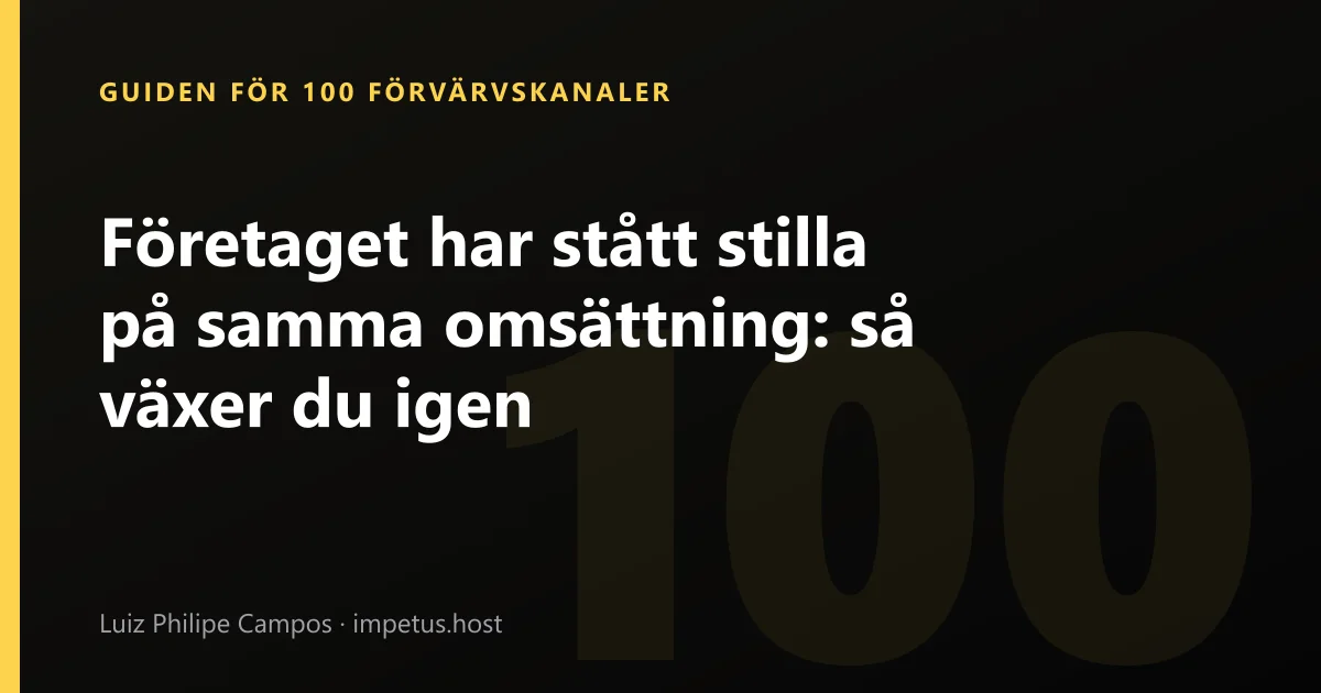 Företaget har stått stilla på samma omsättning: så växer du igen