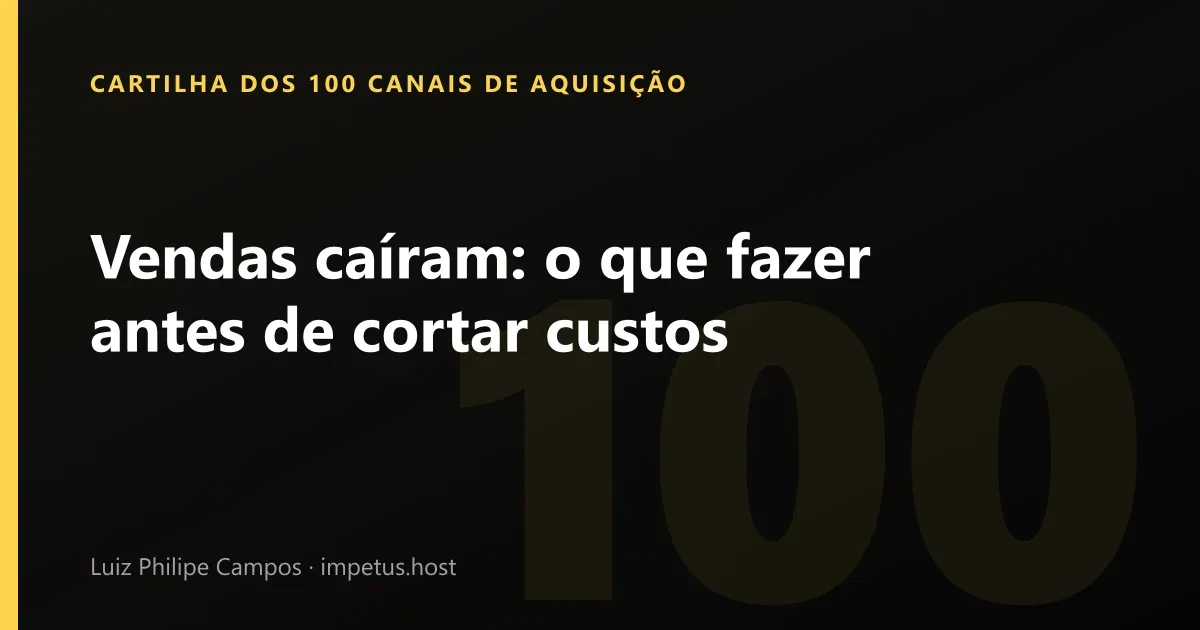 Vendas caíram: O que fazer antes de cortar custos